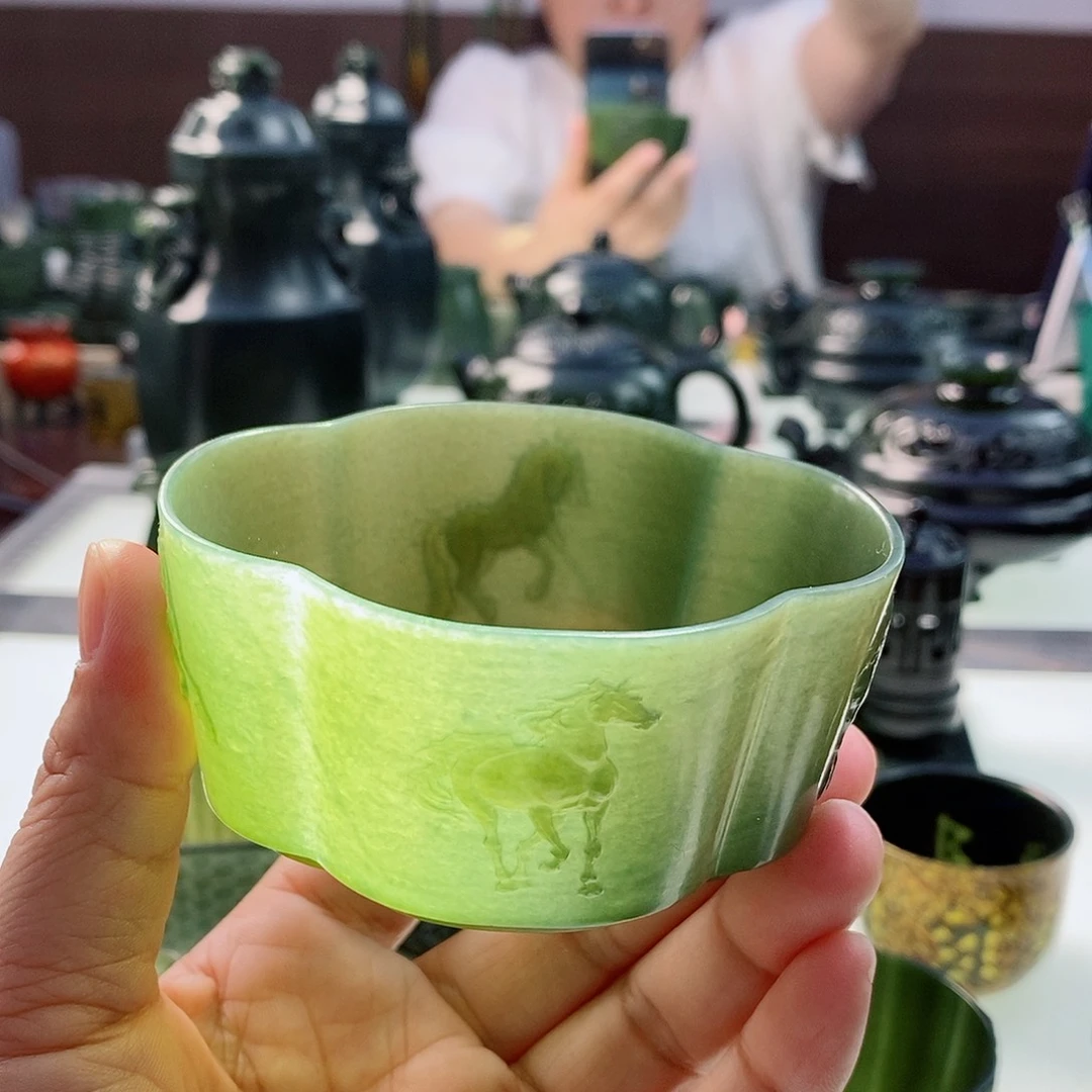 和田玉（青玉）未镶嵌摆件微瑕