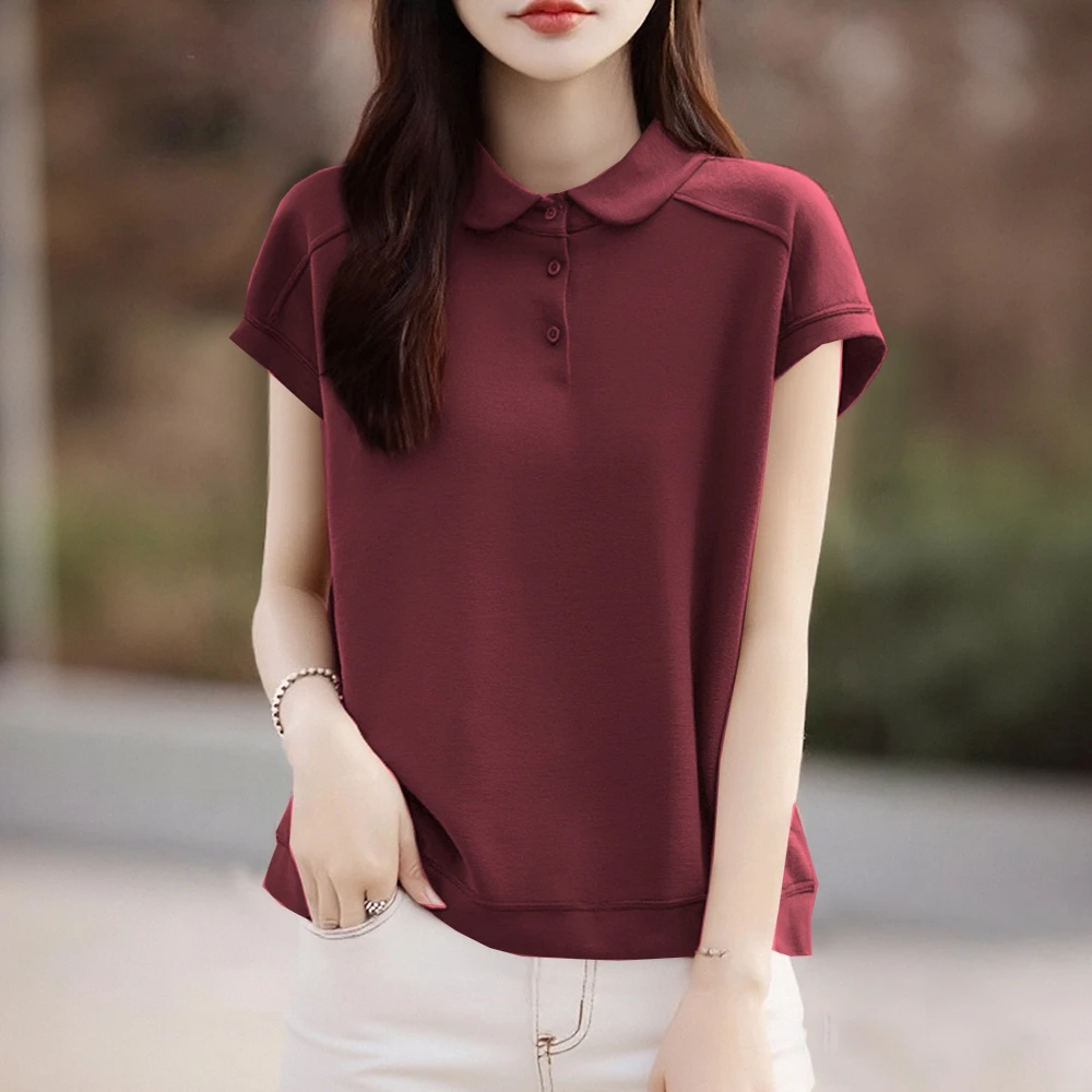 2025夏季新款大码胖mmPOLO衫短袖T恤设计感翻领百搭休闲显瘦上衣