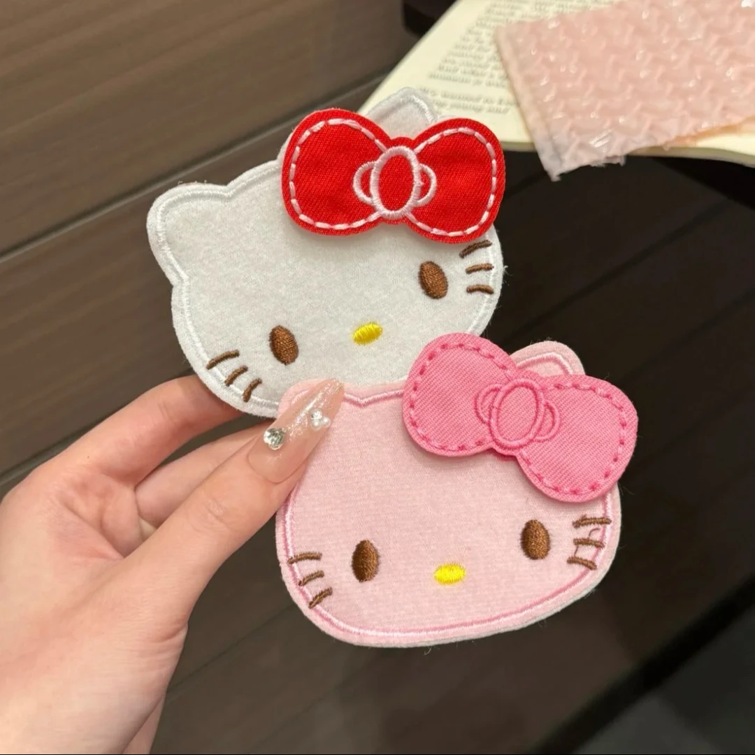 超可爱的KT猫脑袋整理碎发魔术贴发卡化妆敷面膜无痕刘海贴粘发贴