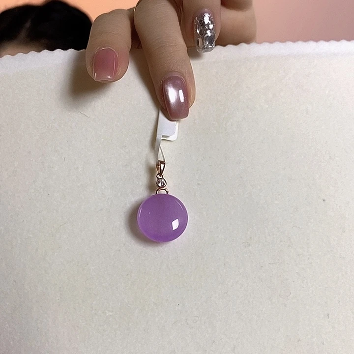 紫锂辉高冰收藏级吊坠锂辉石银S925镶嵌