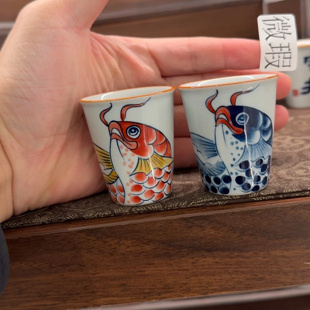 釉下手绘茶具微瑕