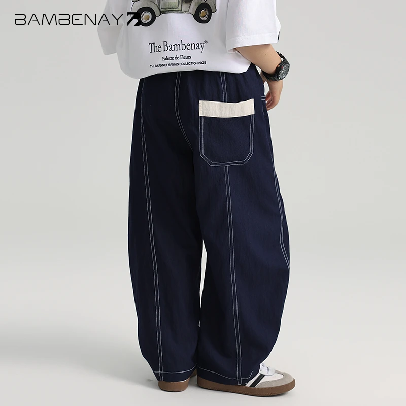 班贝纳【超薄冰丝软牛仔】抖抖裤速干长裤2025夏款中大童G5951