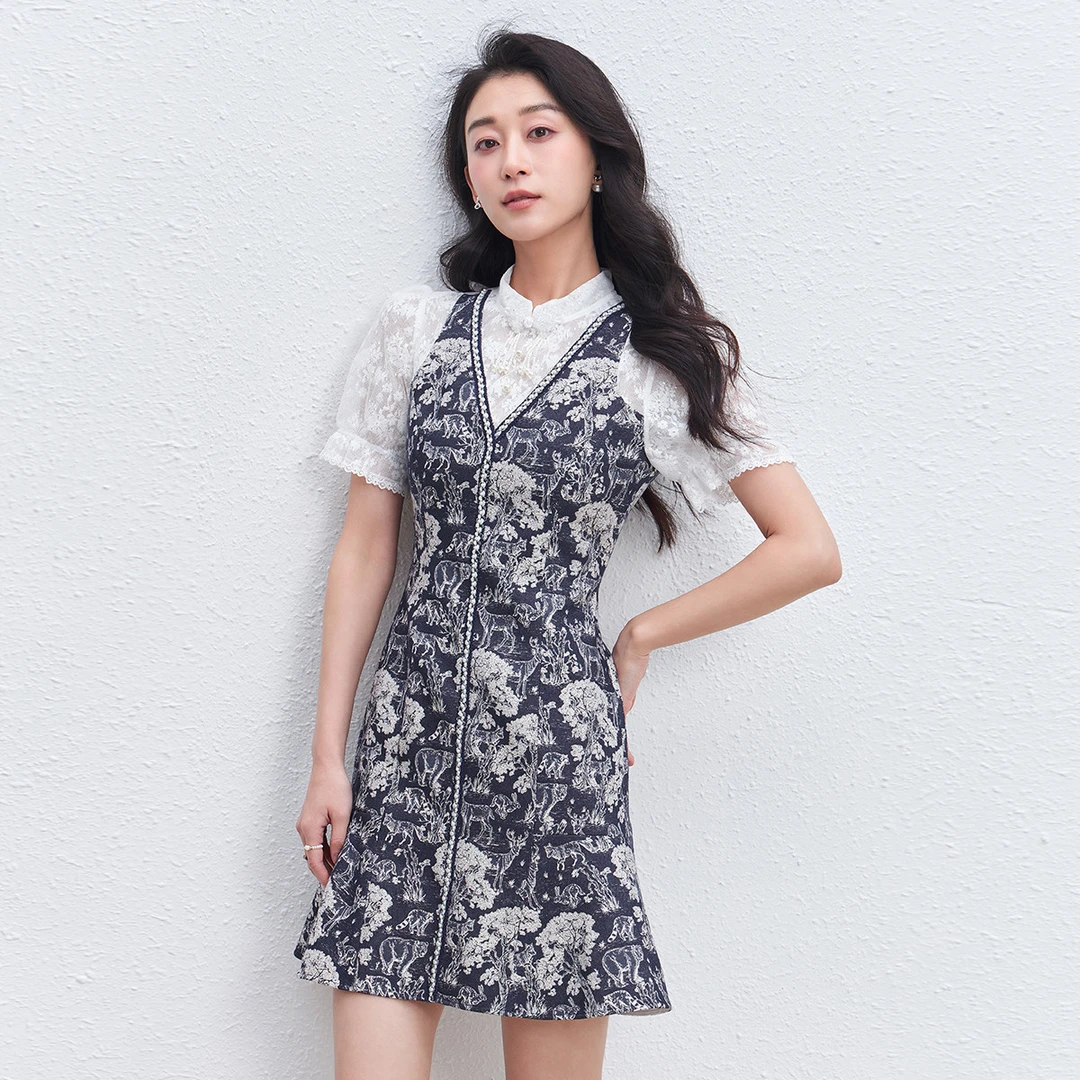 【初依专属】EVA OUXIU/伊华欧秀千金风连衣裙52WAQ5896