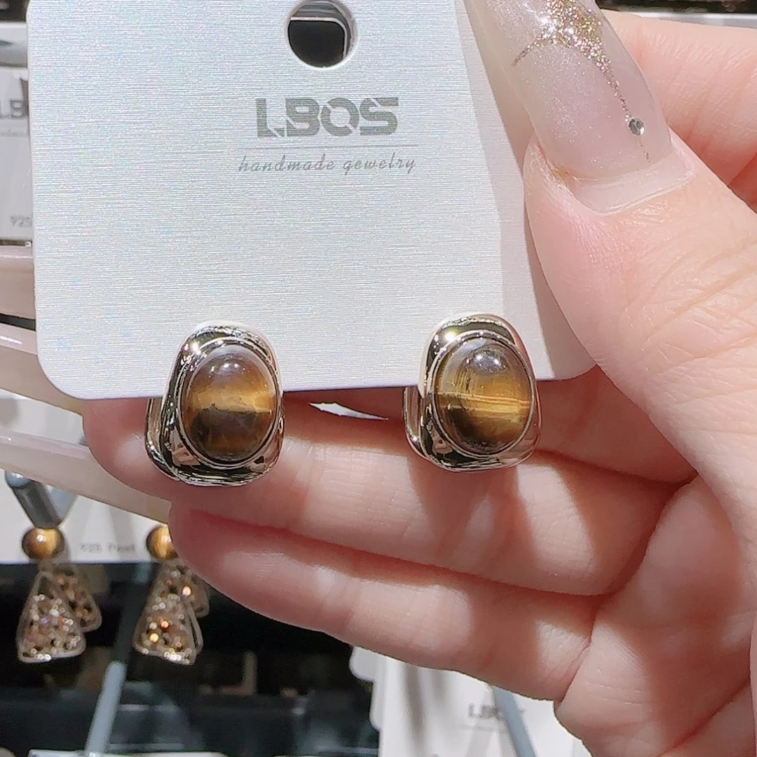 锆石铜合金925银耳环