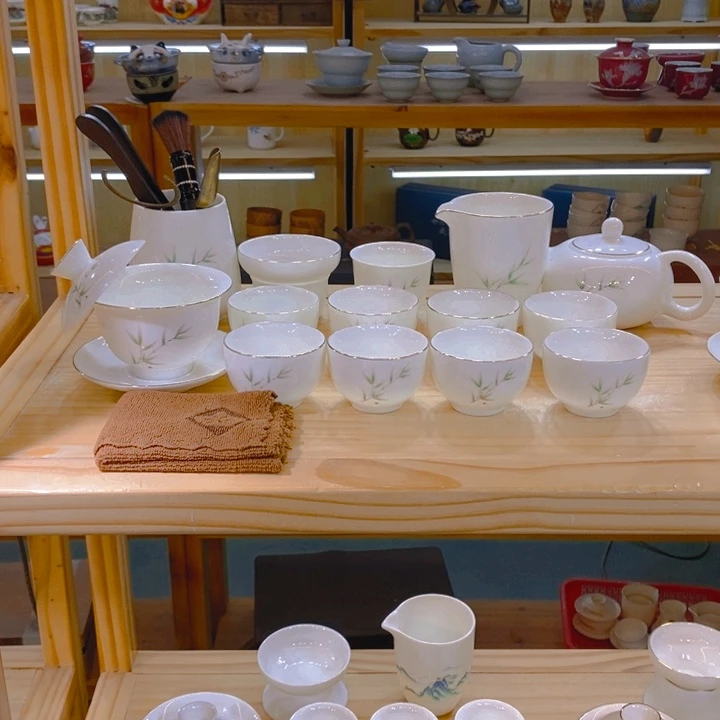 【不止】羊脂玉瓷茶具套装