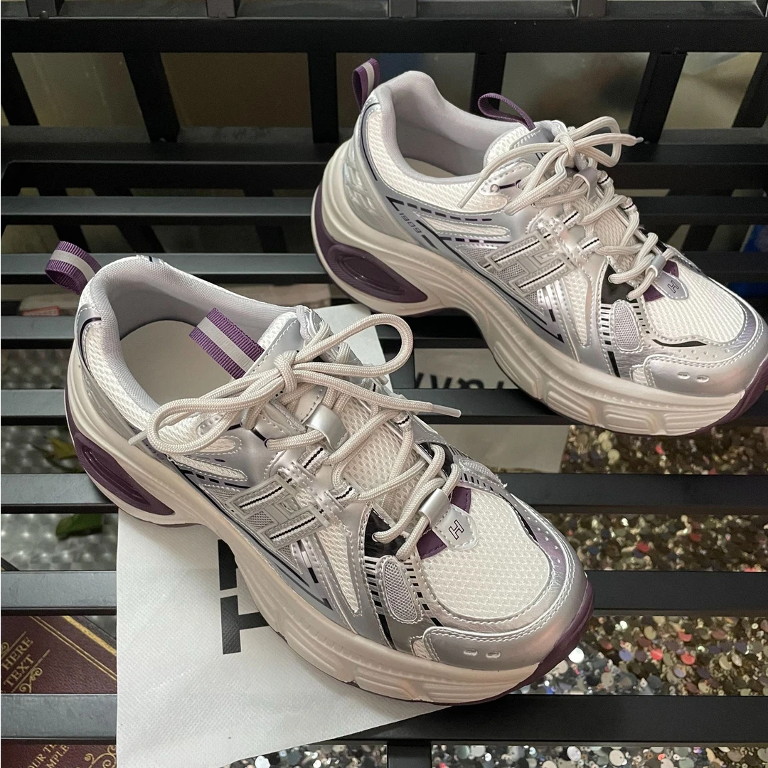【透网】5867老爹法娜微40-43大码女鞋厚底老爹鞋春季新款