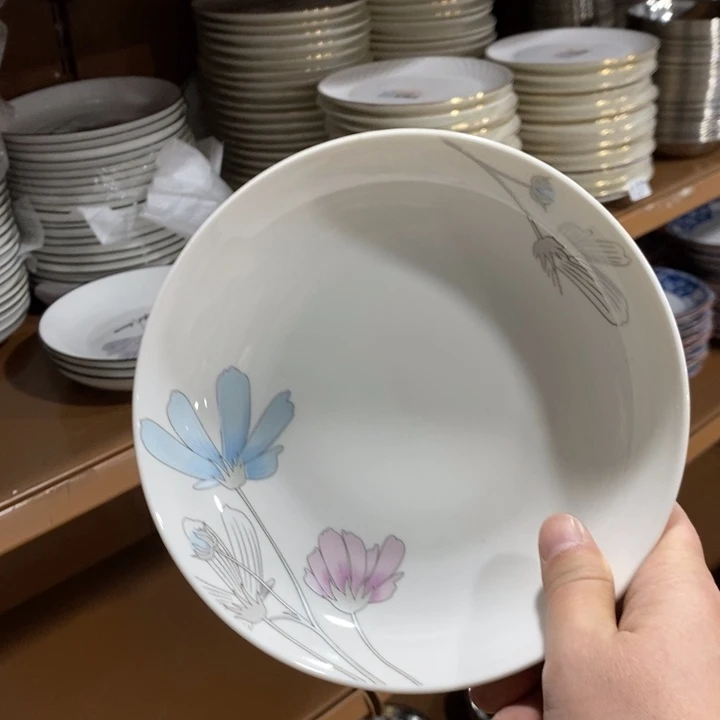 碗87号7英寸6个装三朵荷花圆盘