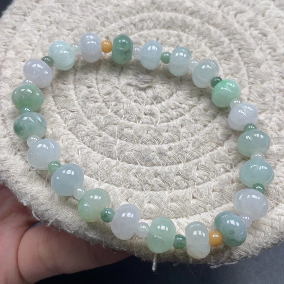 翡翠未镶嵌手链天然A货缅甸翡翠8.8