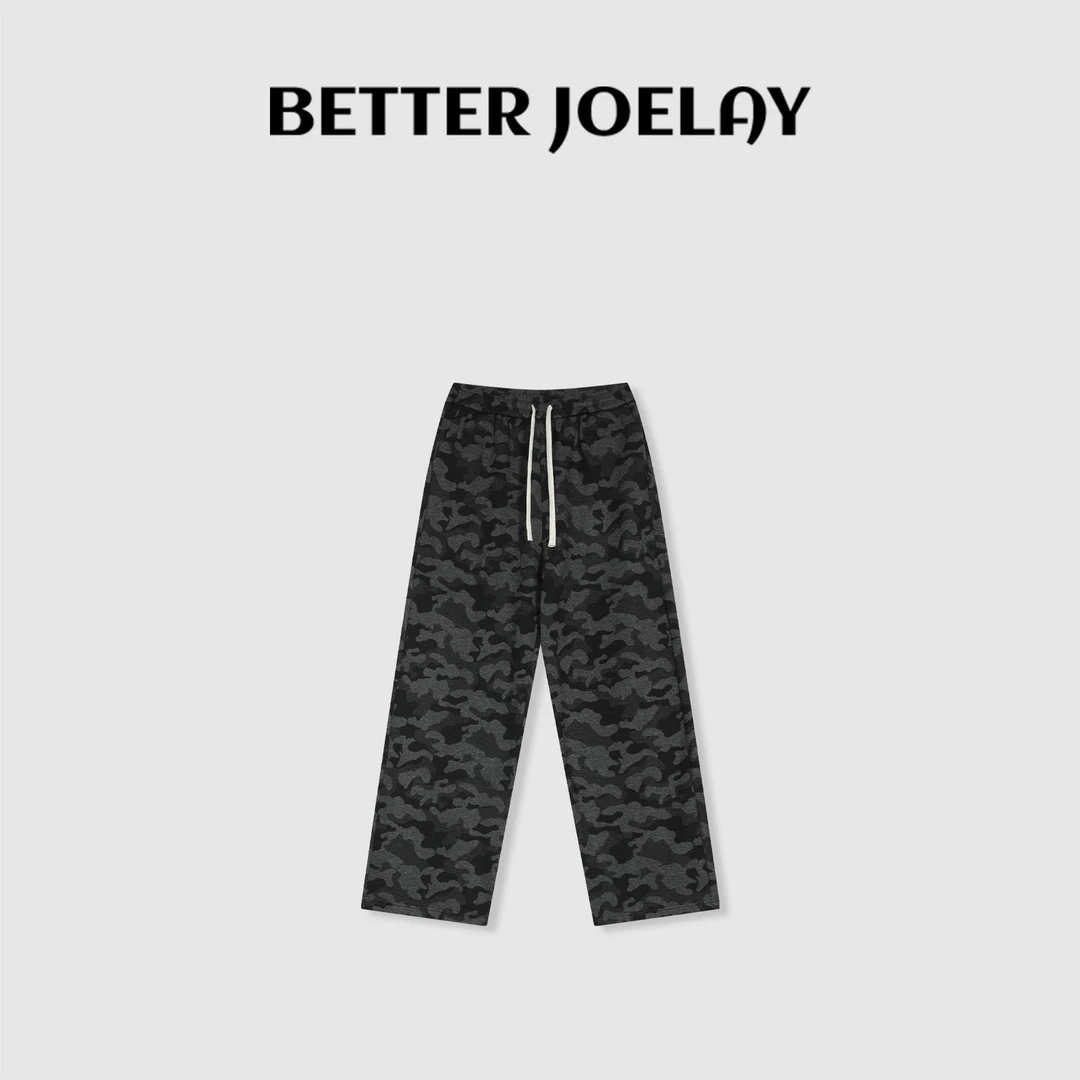 BETTER JOELAY-加绒【迷彩世界】时尚休闲风直筒裤子宽松百搭WL1252