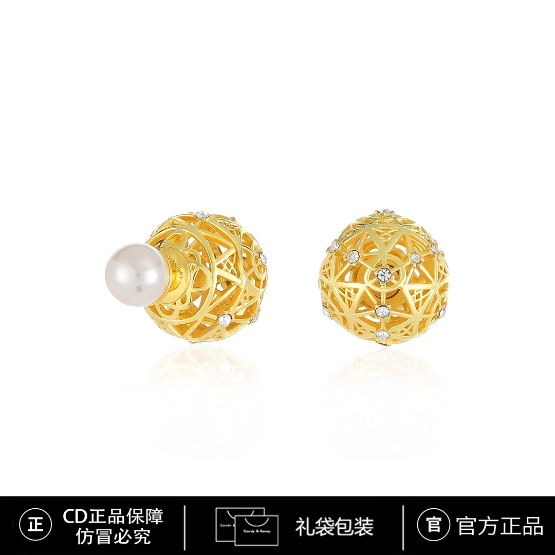 铜合金锆石耳饰 CNC精工 CD花球气质时尚耳钉 4166