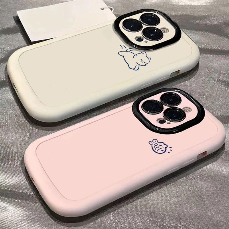 小猫小鱼适用iphone16苹果1514手机壳情侣11泡芙13p/12Promax