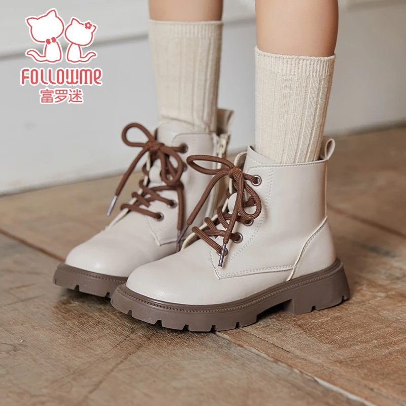 ①拼款微瑕冬季棉靴--新款冬季防滑小女孩加厚保暖公主短靴