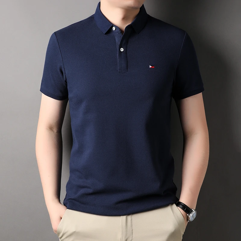 【美式轻奢】汤米希凯利高端男士透气百搭短袖T恤商务休闲POLO衫潮