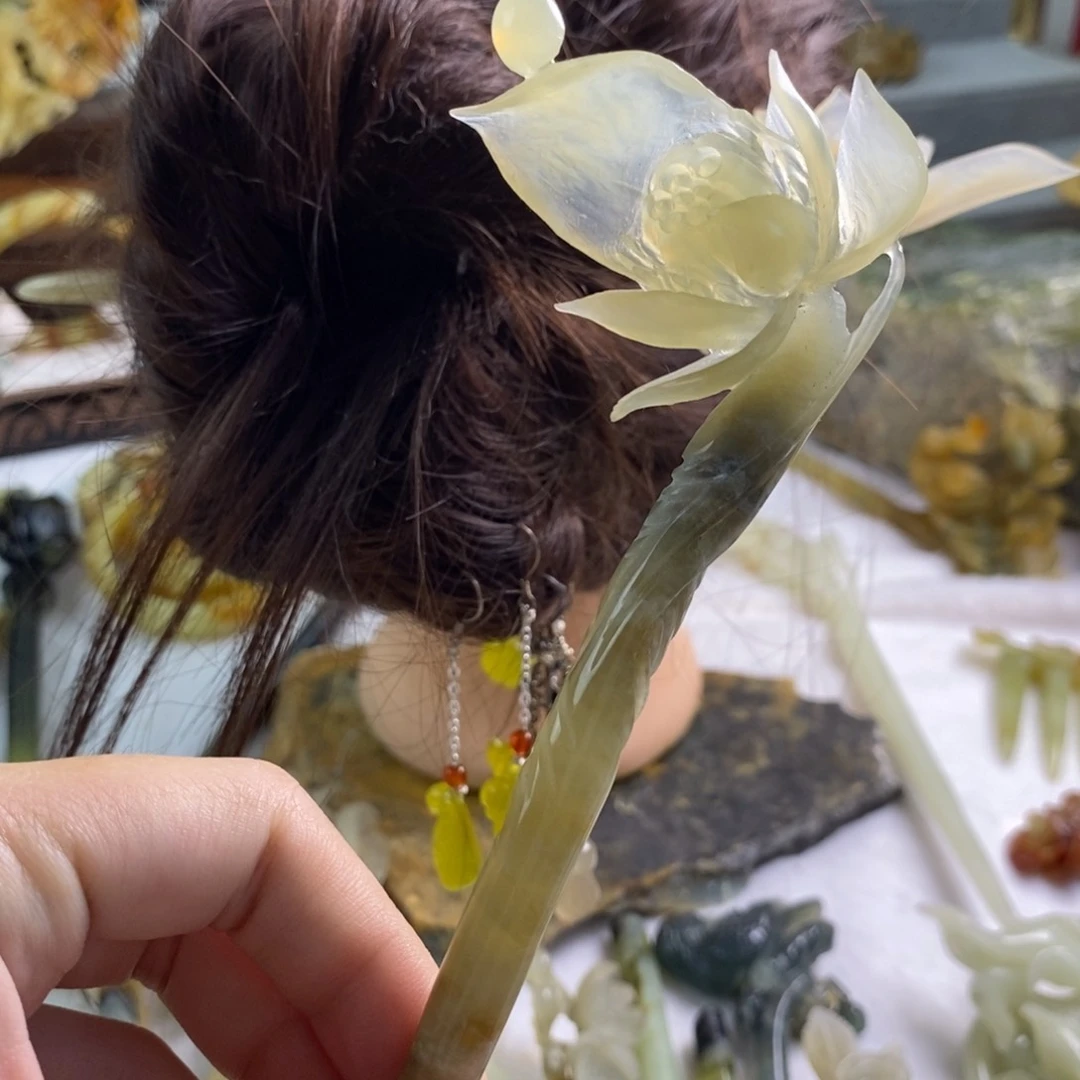 【闪购商品】蛇纹石玉合金发饰