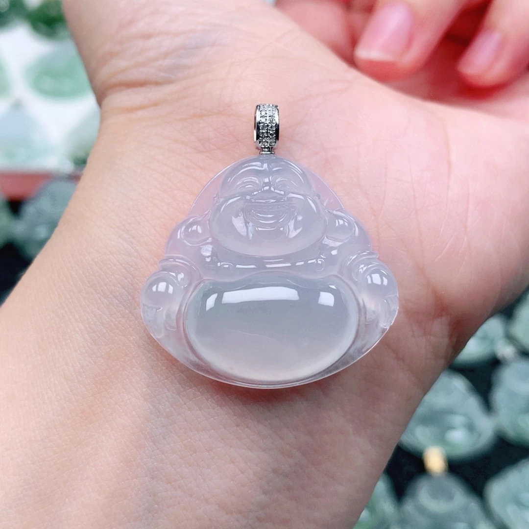 吊坠(不含链)18K金镶嵌翡翠