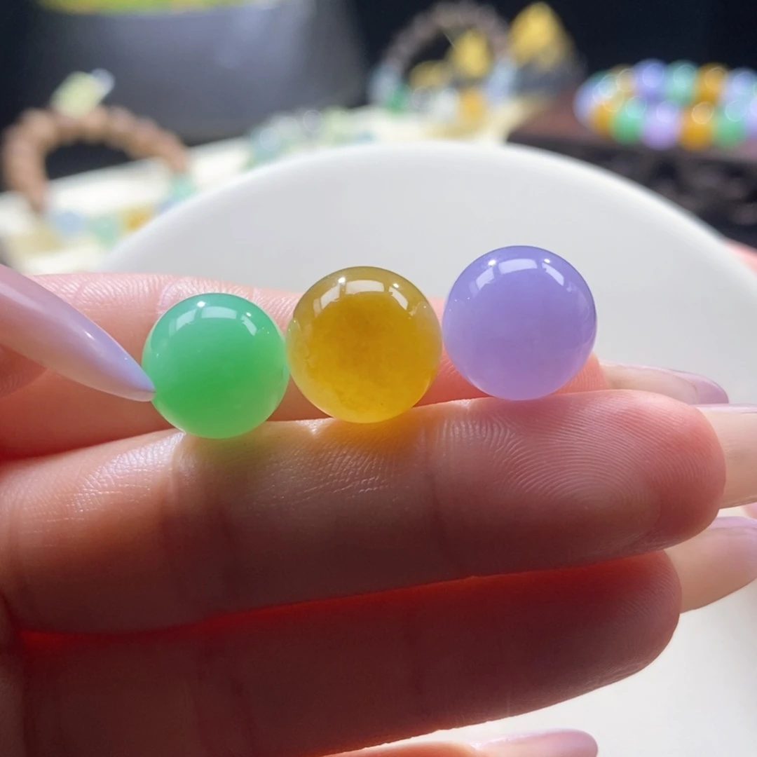 翡翠未镶嵌颈饰翡翠三彩福禄寿色系搭配
