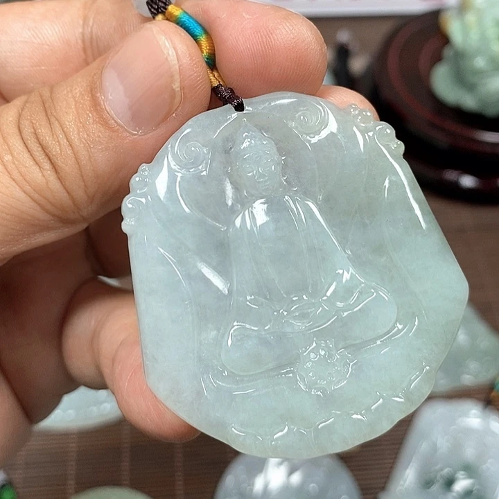颈饰未镶嵌翡翠天然翡翠玉A货配证书