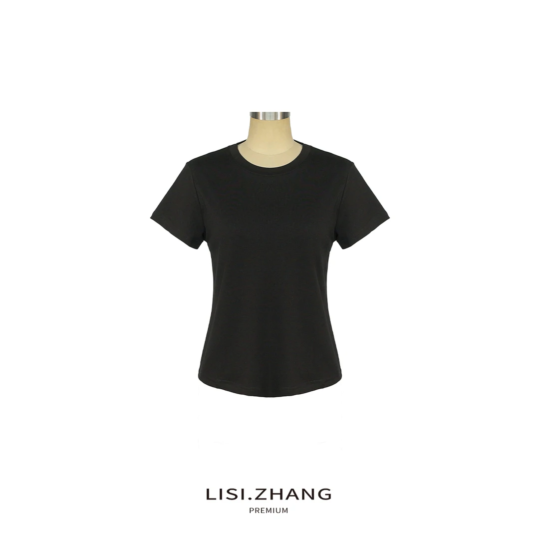 LISI.ZHANG--【全棉基础T恤】纯色简约内搭短袖T恤上衣