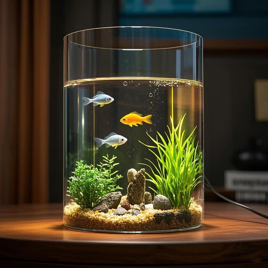 LZJV特大号创意鱼缸透明玻璃花瓶圆柱大口径水养插花雪柳富贵竹龟