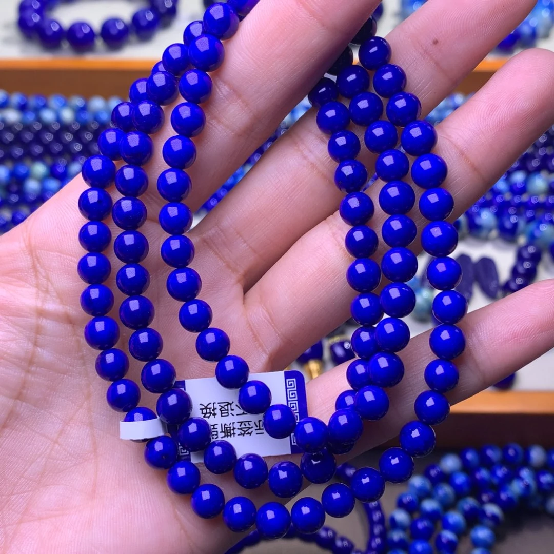 青金石未镶嵌手串6mm