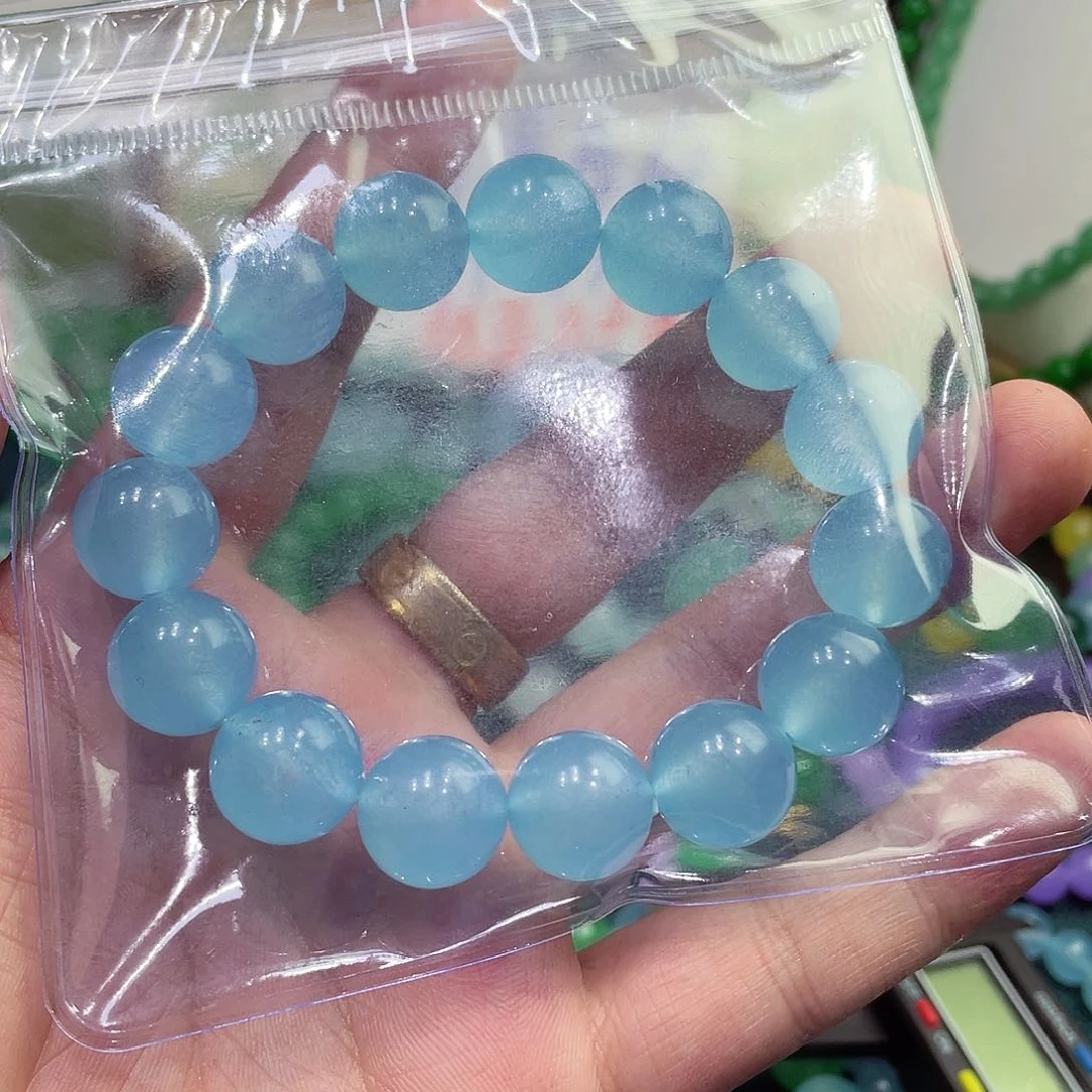 散珠翡翠王*鼻天空蓝手串