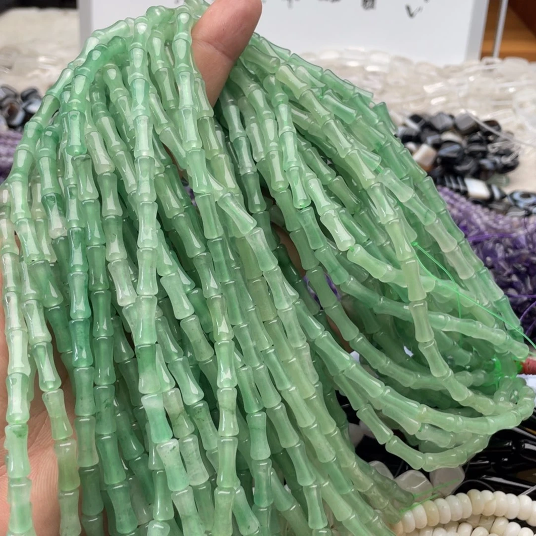 未镶嵌玛瑙/玉髓珠宝半成品一条装卡5*11mm东陵玉竹节