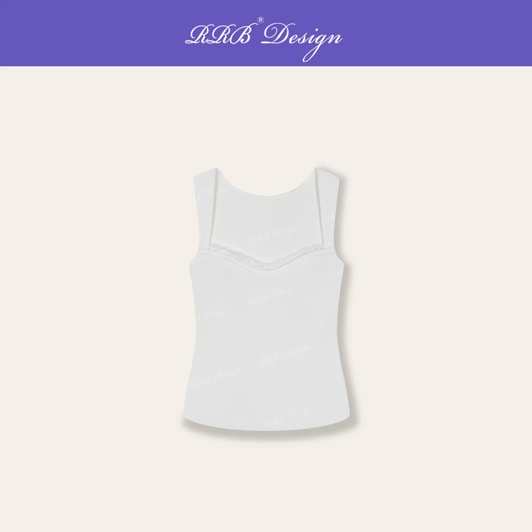 RRB Design「Feminine grit」精梳棉桑蚕丝蕾丝百搭显瘦背心吊带