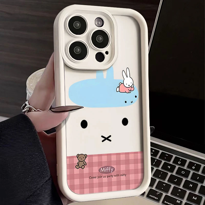 格纹米菲适用iphone17苹果手机壳1615promax金刚砂14软131211硅胶