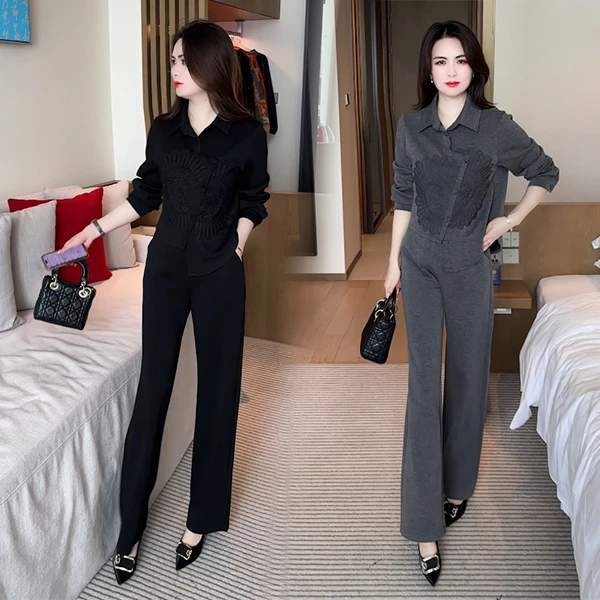 【季颜品牌】春秋新款时尚洋气穿搭气质休闲显瘦洋气减龄长袖套装30