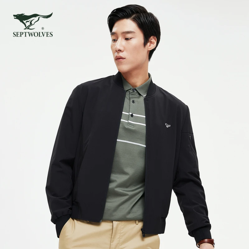 七匹狼官方正品防风外套男棒球领夹克青年男装衣服1709