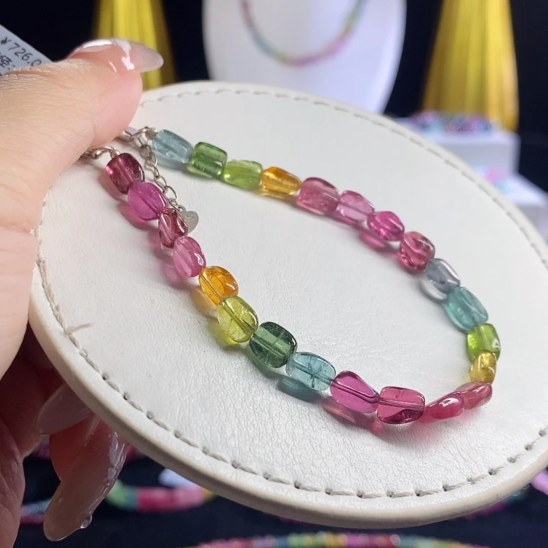 未镶嵌手链碧玺荧光糖豆