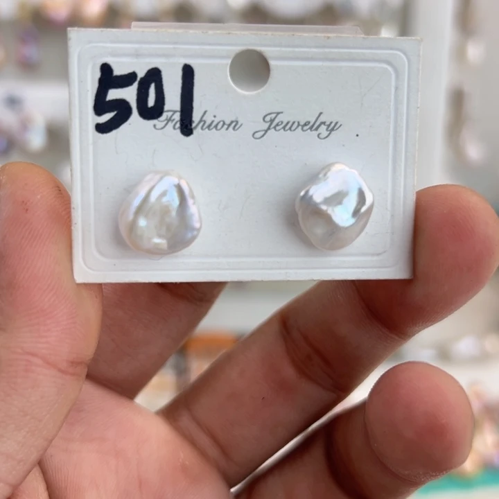 银S925镶嵌淡水珍珠耳饰