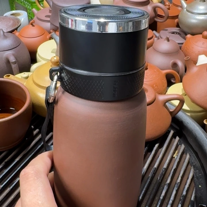 茶壶紫砂紫泥底槽清车载杯500cc