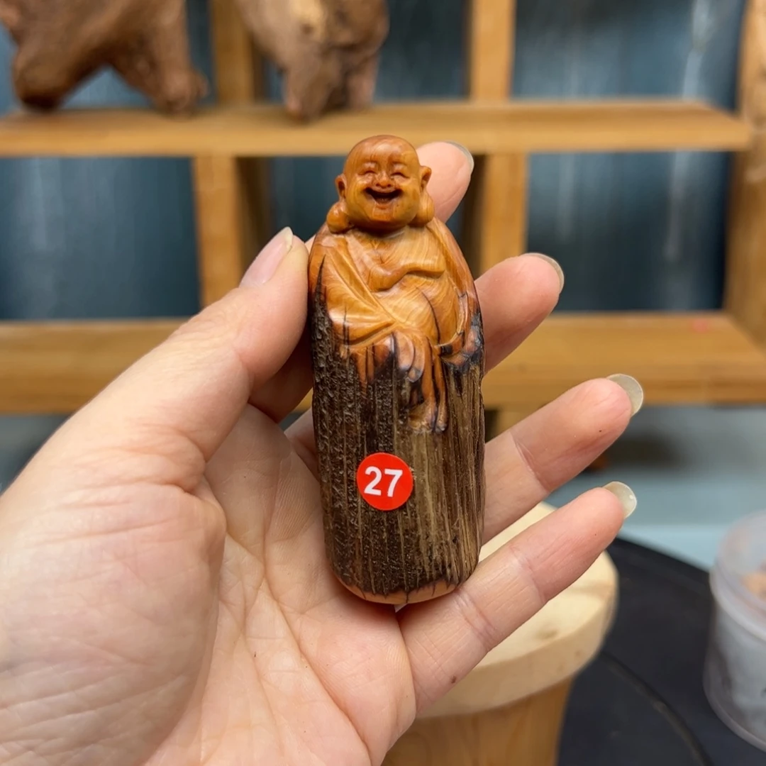 周***木崖柏木摆件手把件
