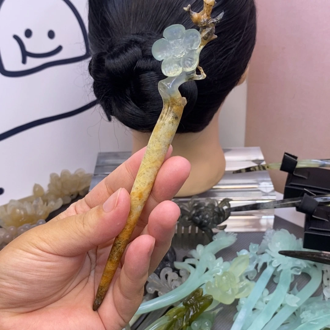 f****蛇纹石玉合金发饰