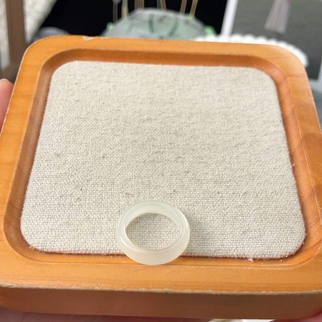 和田玉未镶嵌戒指Y60白玉圆切直径16不退换