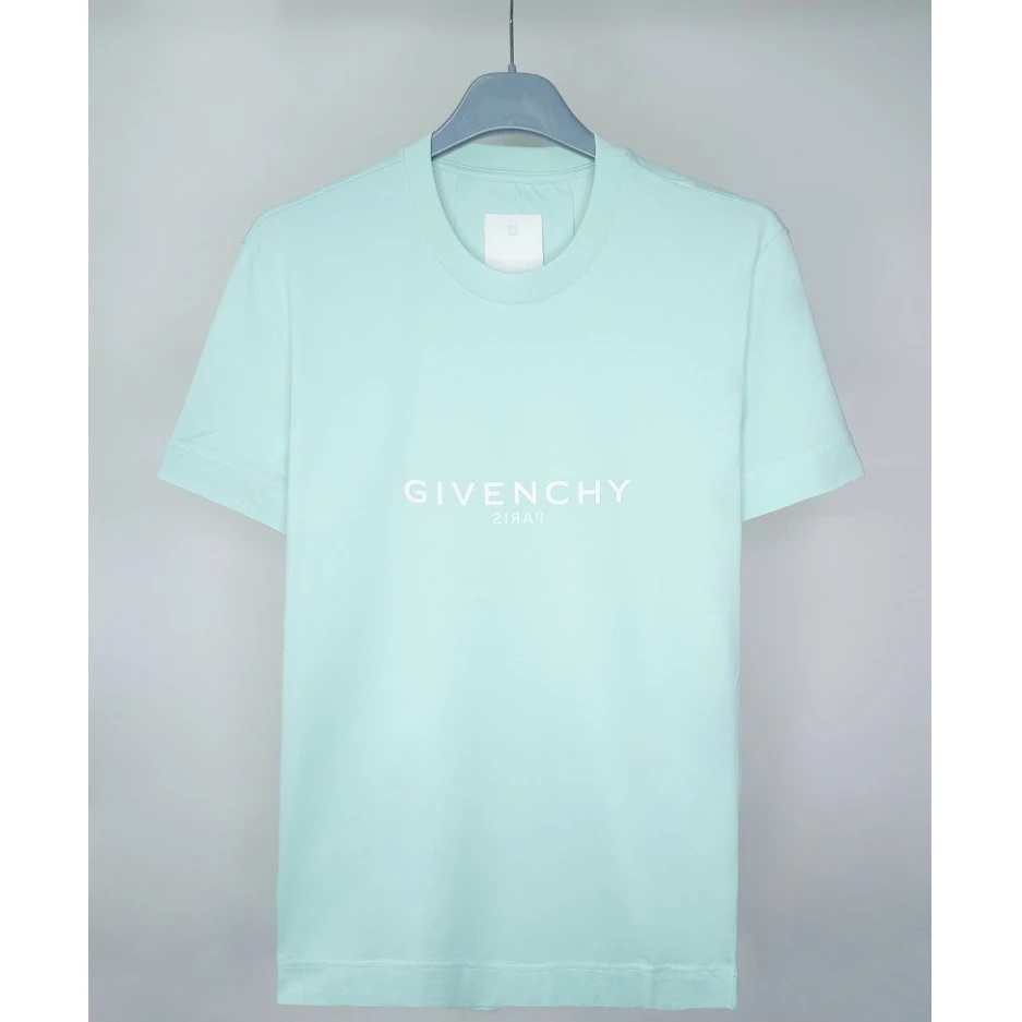 未使用 Givenchy/纪梵希 24春夏绿色字母印花短T恤BM71653Y6B