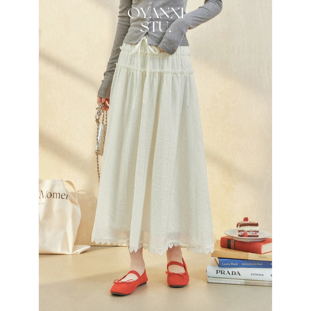 【欧阳喜】奶斯蕾蕾&设计感百搭白色半身裙227Q1145