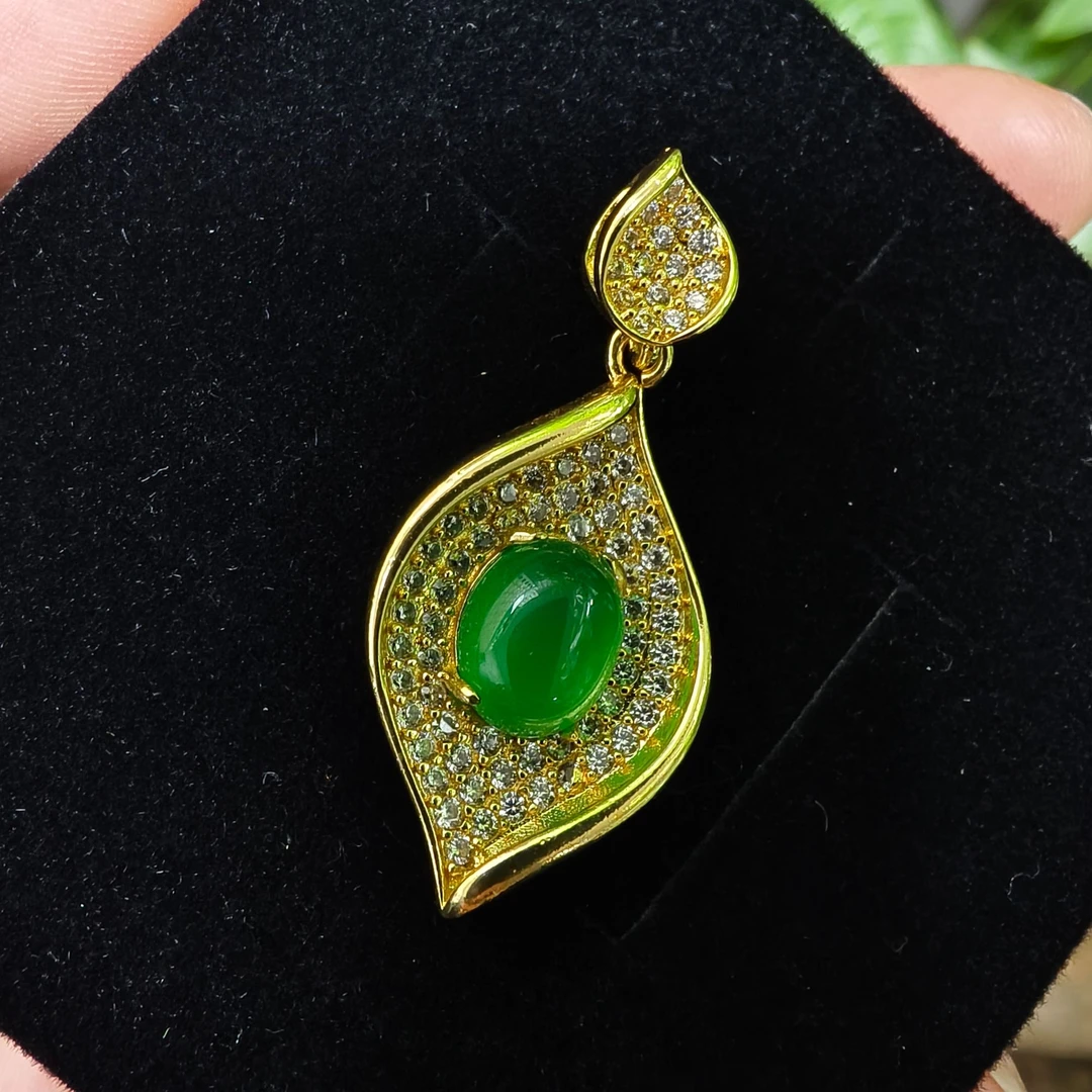 B009镶嵌款 天然玉石吊坠
