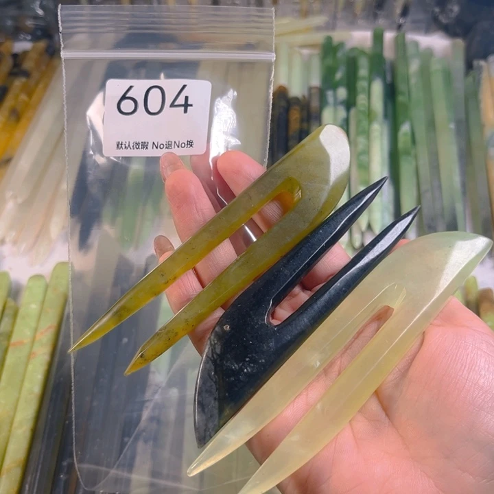 未镶嵌蛇纹石玉发簪