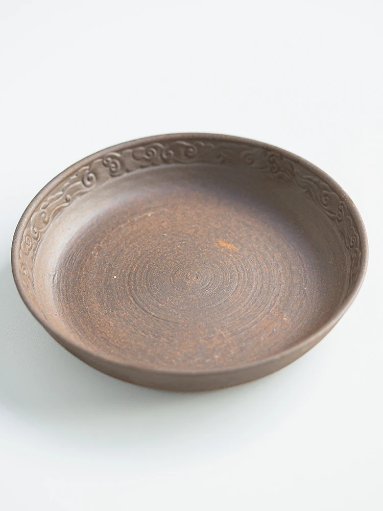 夵弟堂祥云壶承陶瓷纯手工盖碗底碟粗陶个人杯办公室家用高端壶承