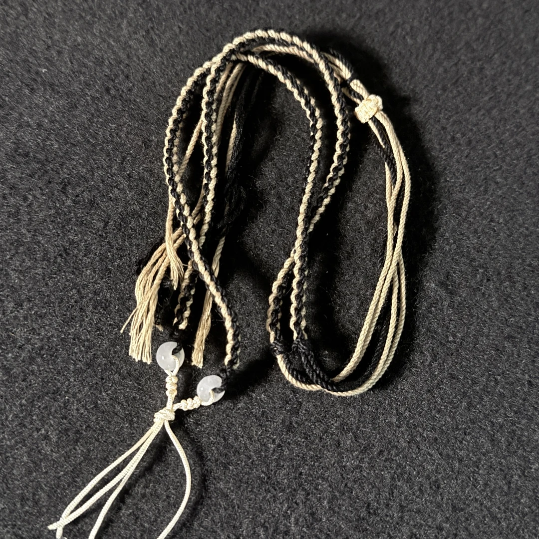 棉麻平安扣挂绳，手工编制，柔软亲肤防过敏，绳可订制