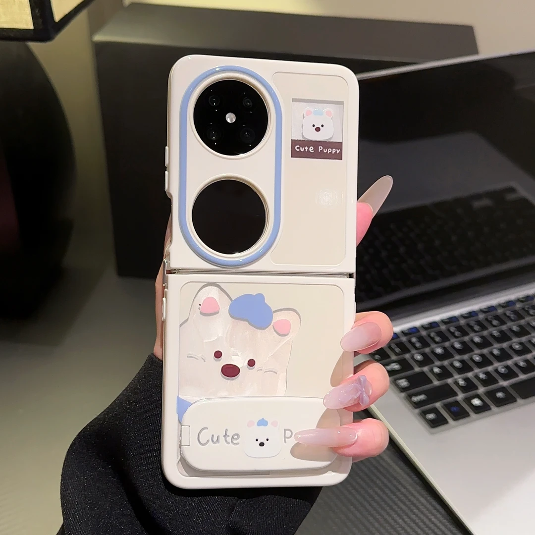 适用华为POCKET2手机壳奶油壳FINDN3FLIP西高地支架XFLIPpocketS