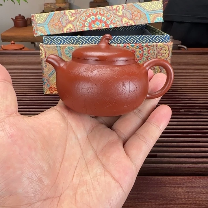 倚***雨紫砂茶壶朱泥全手100cc