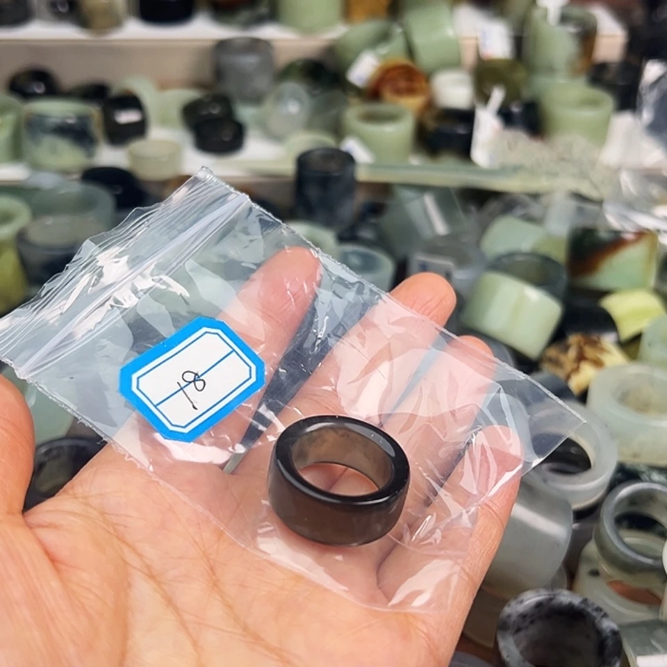 【闪购商品】蛇纹石玉合金戒指龙*