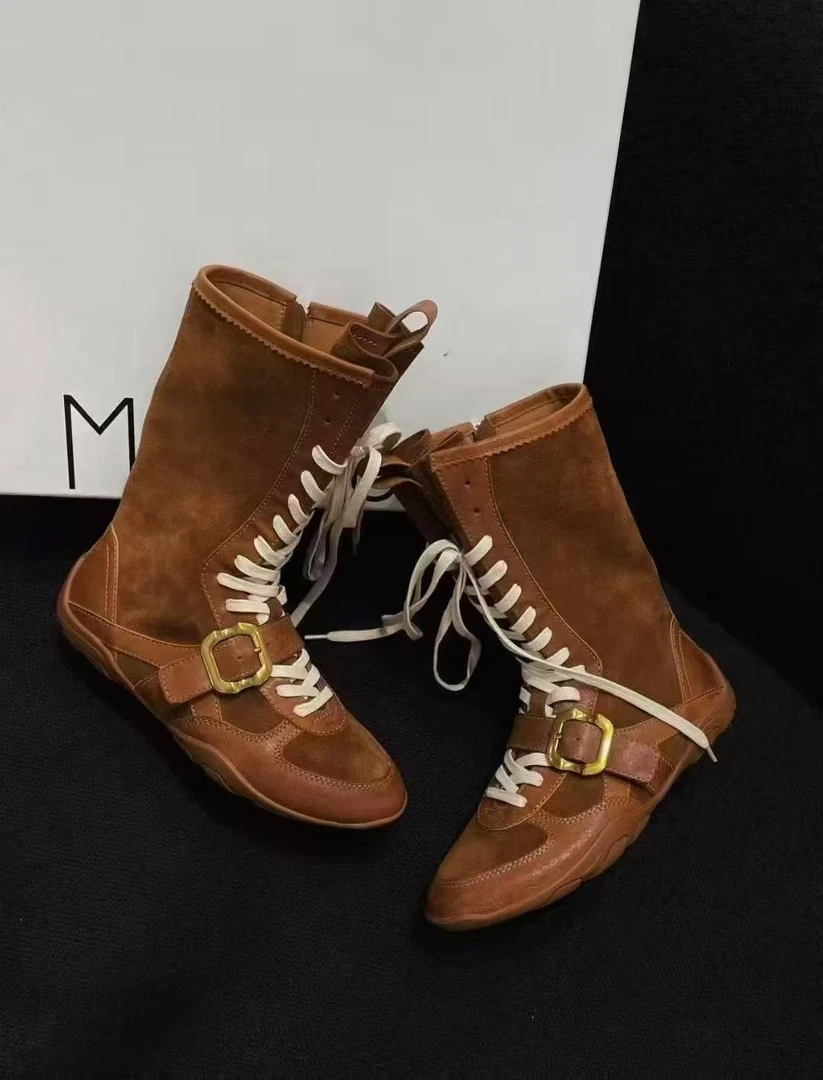 【SFF严选】Maximello25早秋时尚单品拼色短靴1193