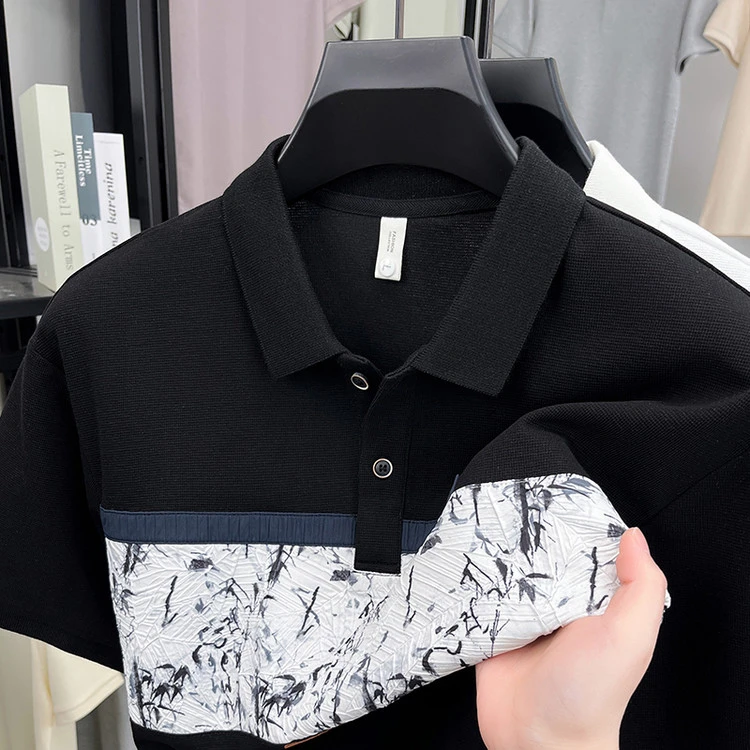 菲因尼敦高端翻领POLO衫男士夏季薄款短袖冰丝t恤衫休闲商务上衣