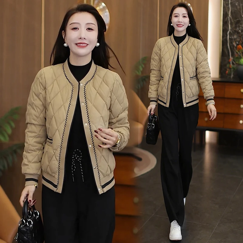 小香风羽绒棉服女2025冬季新款洋气减龄显瘦夹棉保暖棉衣休闲外套