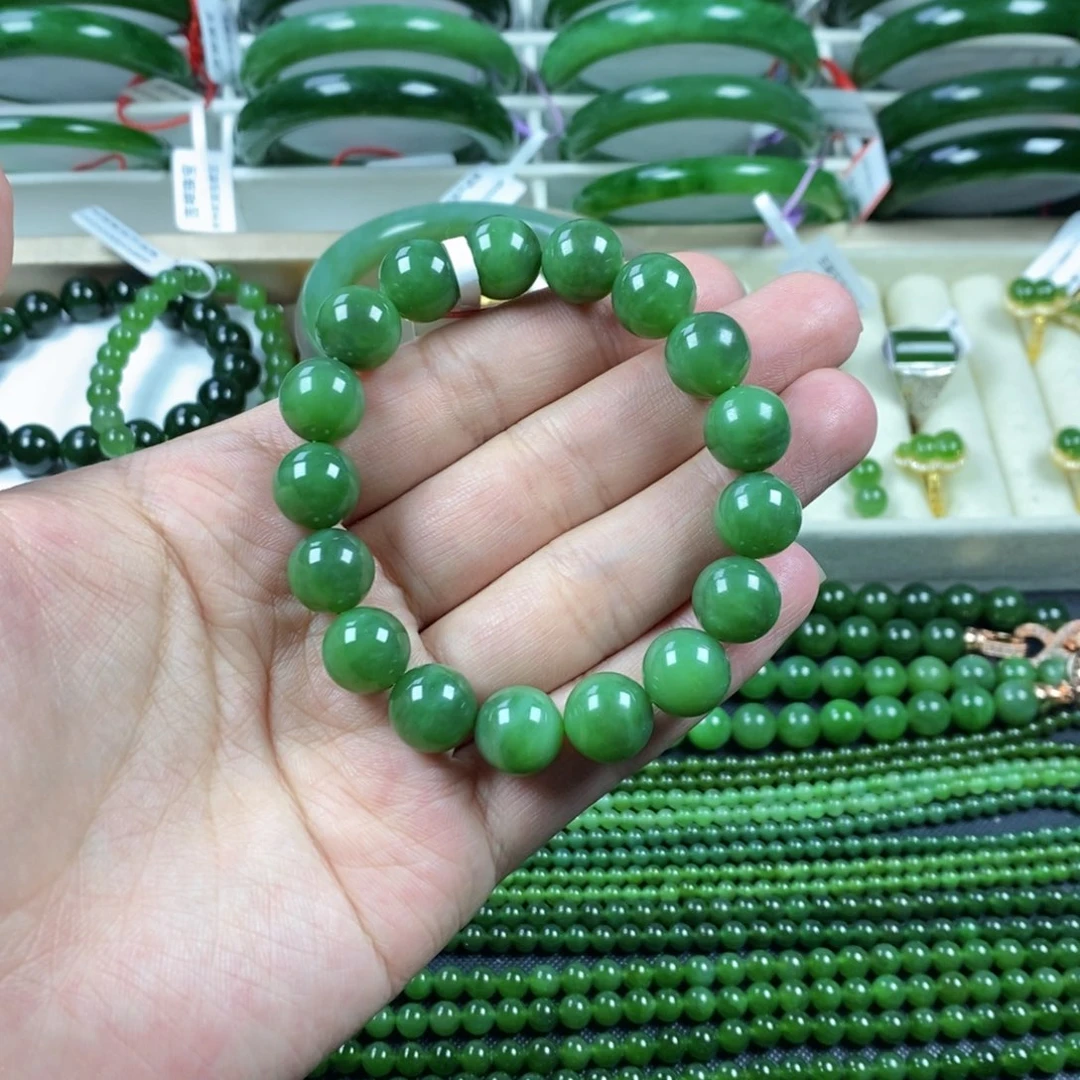 和田玉（碧玉）手串未镶嵌卡12