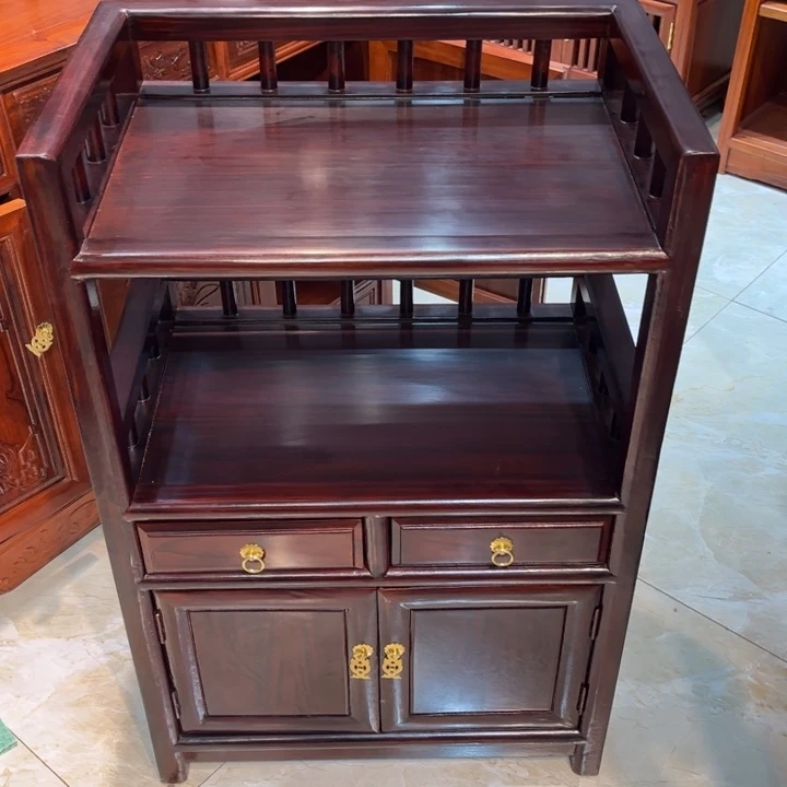 紫檀木类书架茶柜